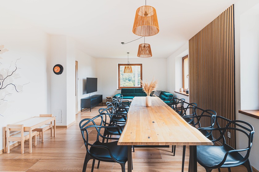 Ubytování u Dolní Moravy, obývací pokoj v Lese