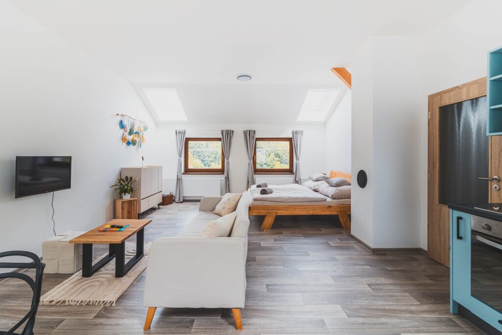Apartmán Louka, obývací pokoj